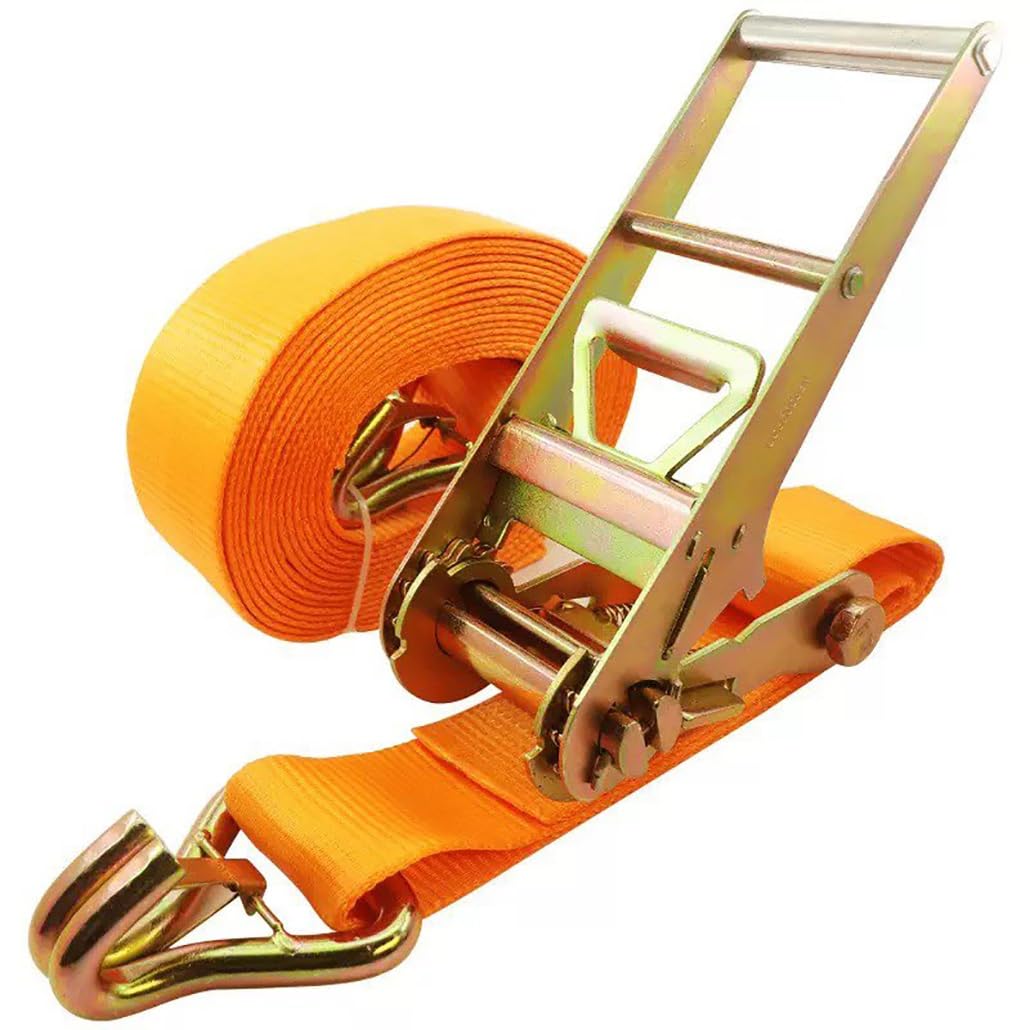 Correas de trinquete de 4 Pulgadas de Ancho para Trabajos Pesados, Correas de trinquete para Carga con 2 Ganchos de Bloqueo automático para Camiones, remolques(12.0m/39.4Ft)