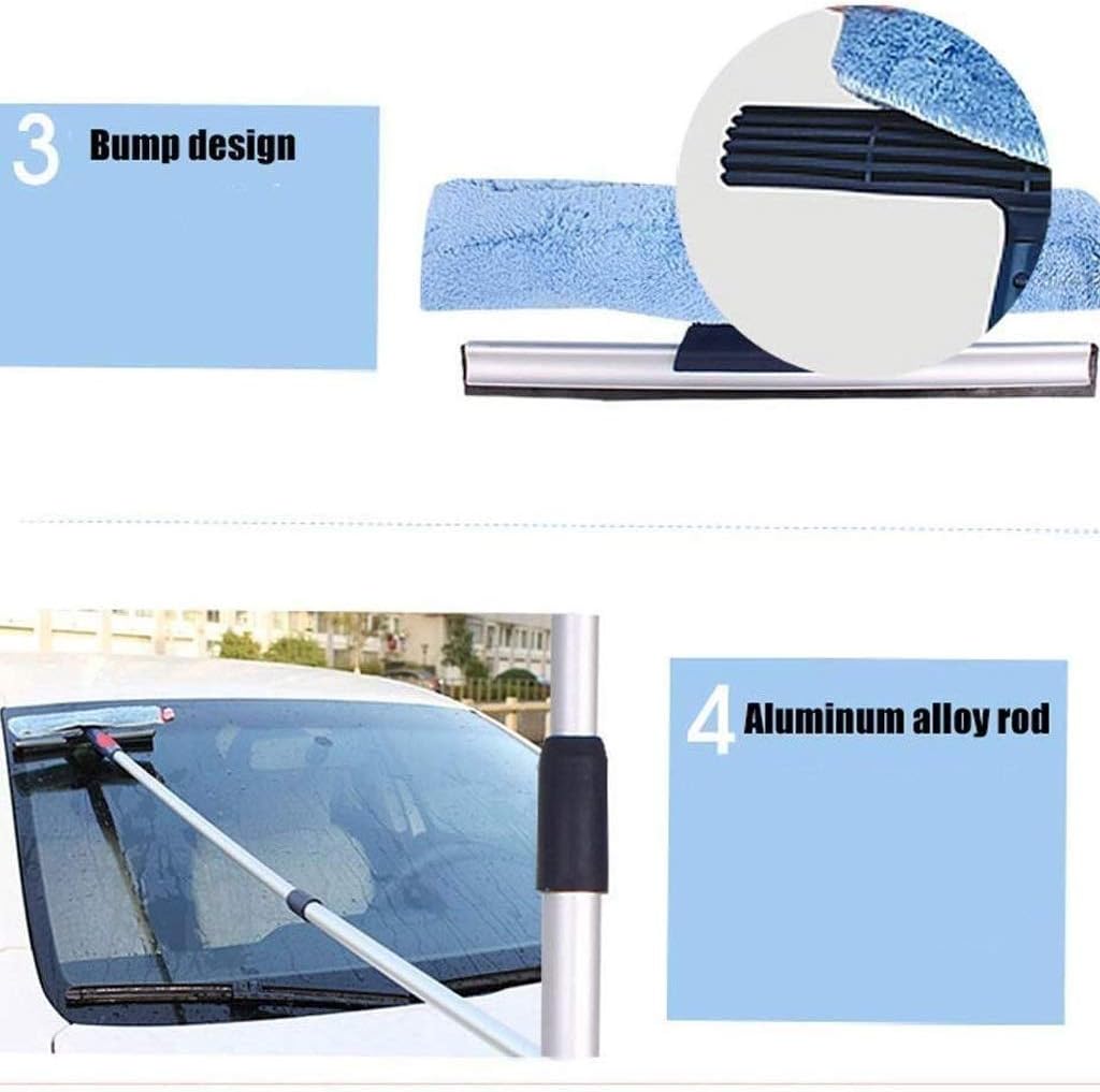 Retractable Window Cleaner-Window Squeegee Scrubber Telescopic Window Cleaner Professional Cleaning Detachable Microfiber Brush