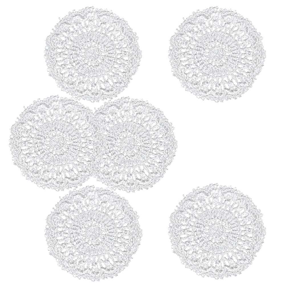 BESTonZON 6pcs Mini Lace Table Mat 1:12 Table Cover Doll House Lace Table Placemat Round Lace Crochet Doilies Miniature Tablecloth Coasters Dining Table Accessory for Kitchen