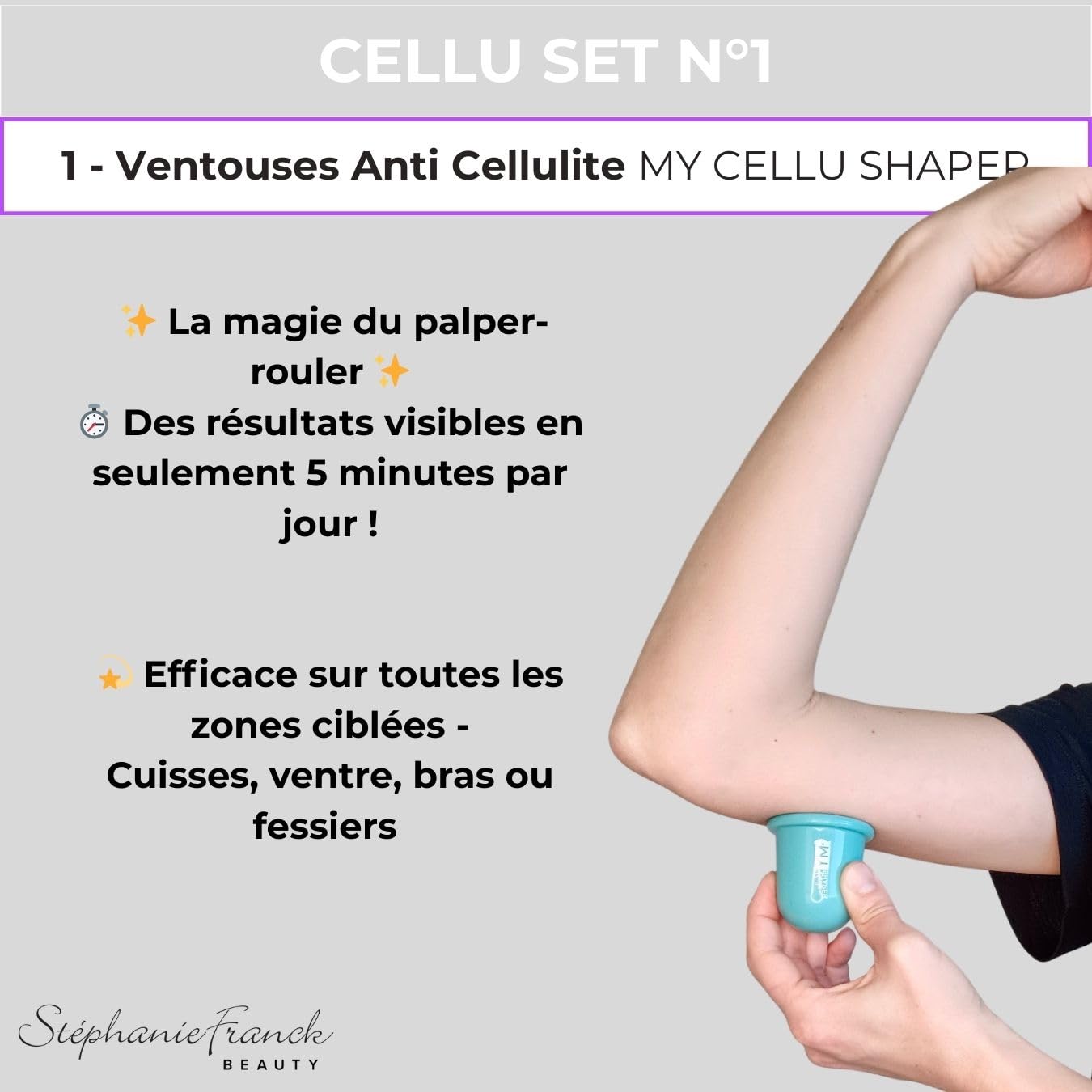 Kit Massage Anticellulite avec Body Roller My Body Shaper + 2 Ventouses My Cellu Shaper – Palper-Rouler, Drainage Lymphatique, Soin Jambes, Ventre, Cuisses, Fesses, Turquoise