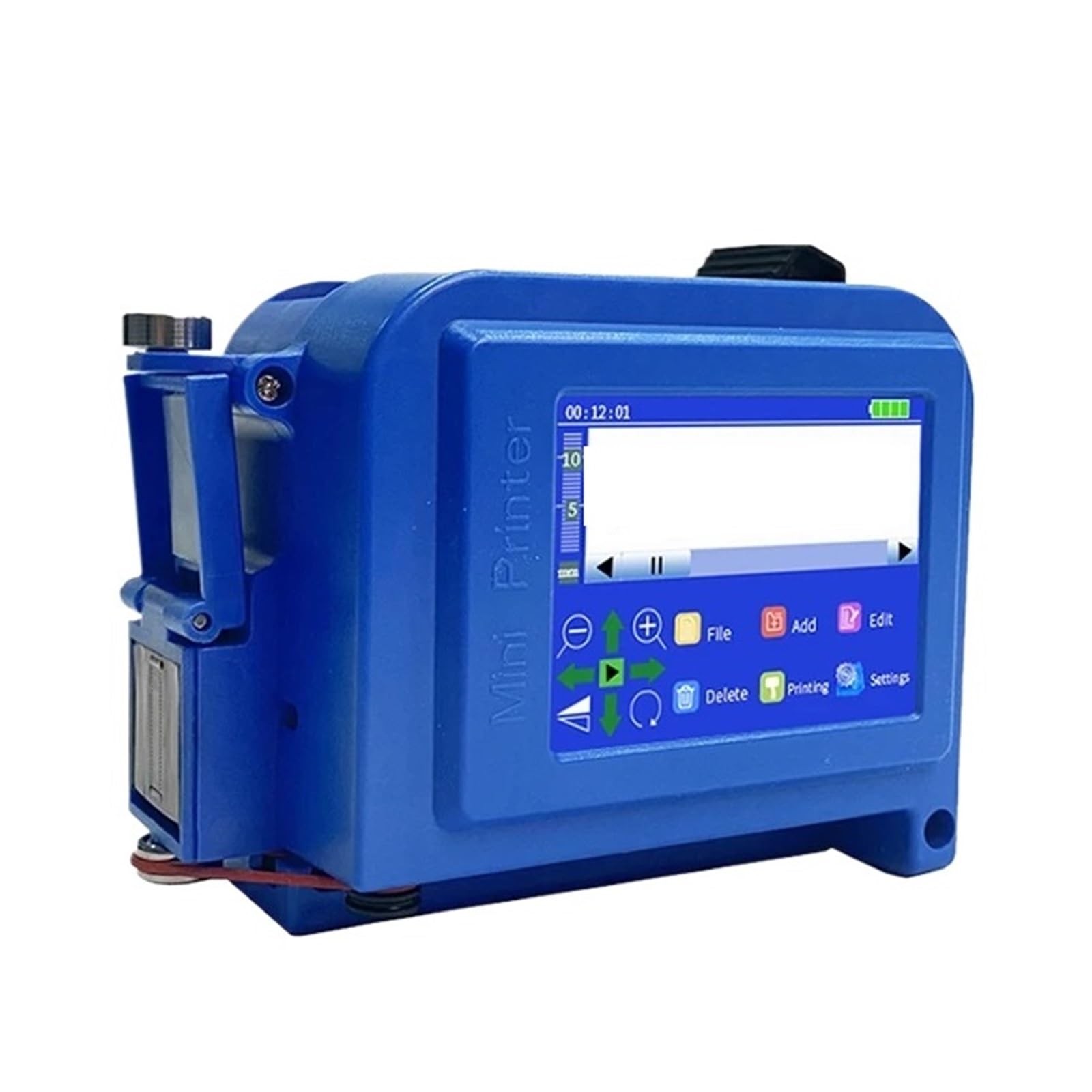 MYUYEE 12.7/25.4Mm Mini Printer Portable Printer Qr Bar Batch Code Date Number Logo Expiry Date Handheld Inkjet Printer On Any Surfaces (Blue Only Printer25.4Mm)