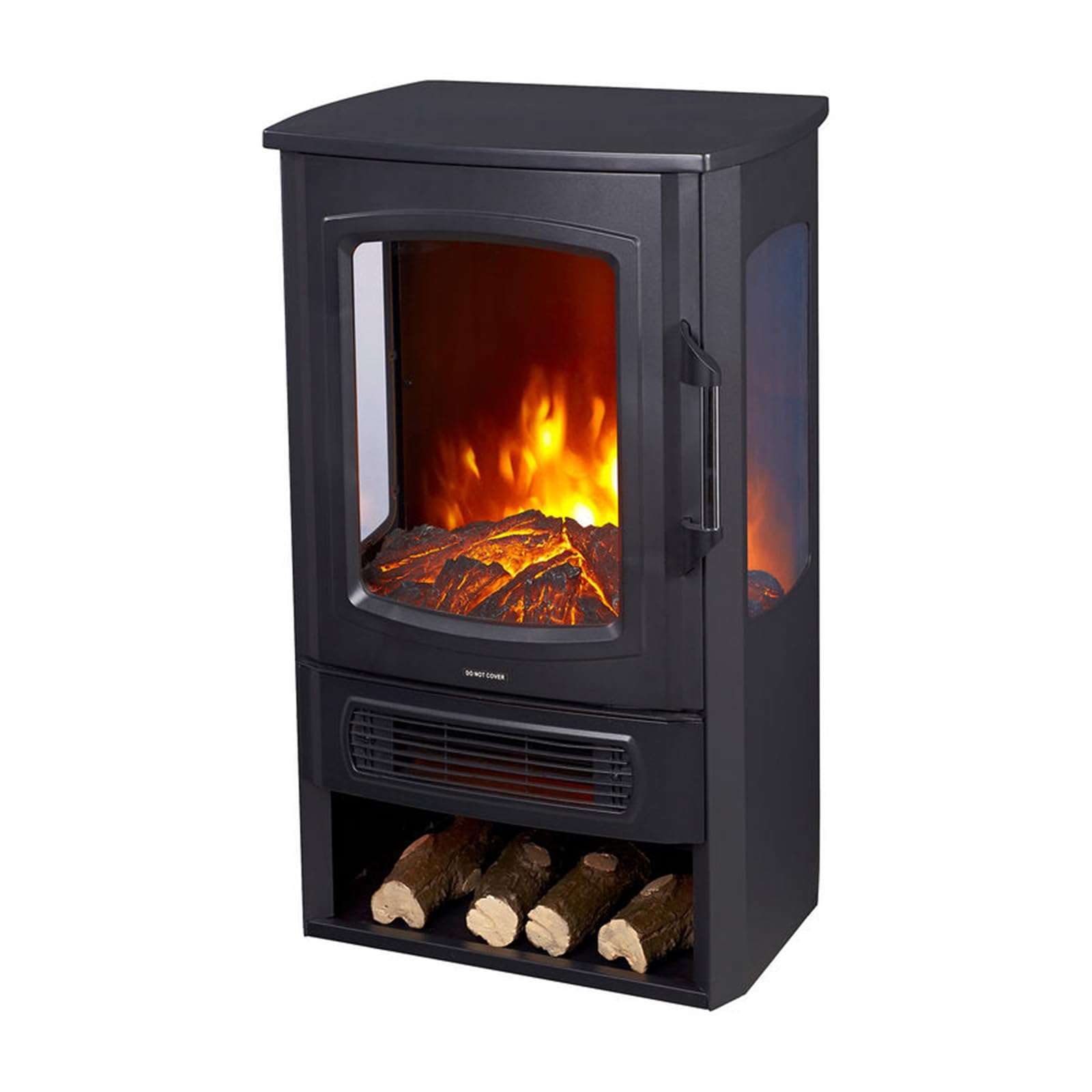 Glow Fire Kominek elektryczny Ember z realistycznym ogniem LED 3D – stojący kominek elektryczny z ogrzewaniem i ogniem, efekt trzaskania, sterowanie aplikacją i timer, maks. 2000 W, 50 x 80,5 x 38,5