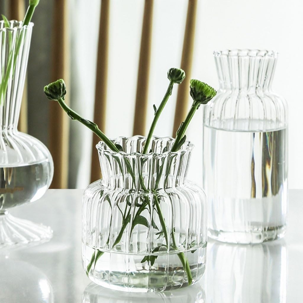 Accueil Vases Vase en Verre Transparent Bureau Simple décoration Fleur séchée Petite Dispositif Maison Salon hydroponique Pot de Décor intérieur