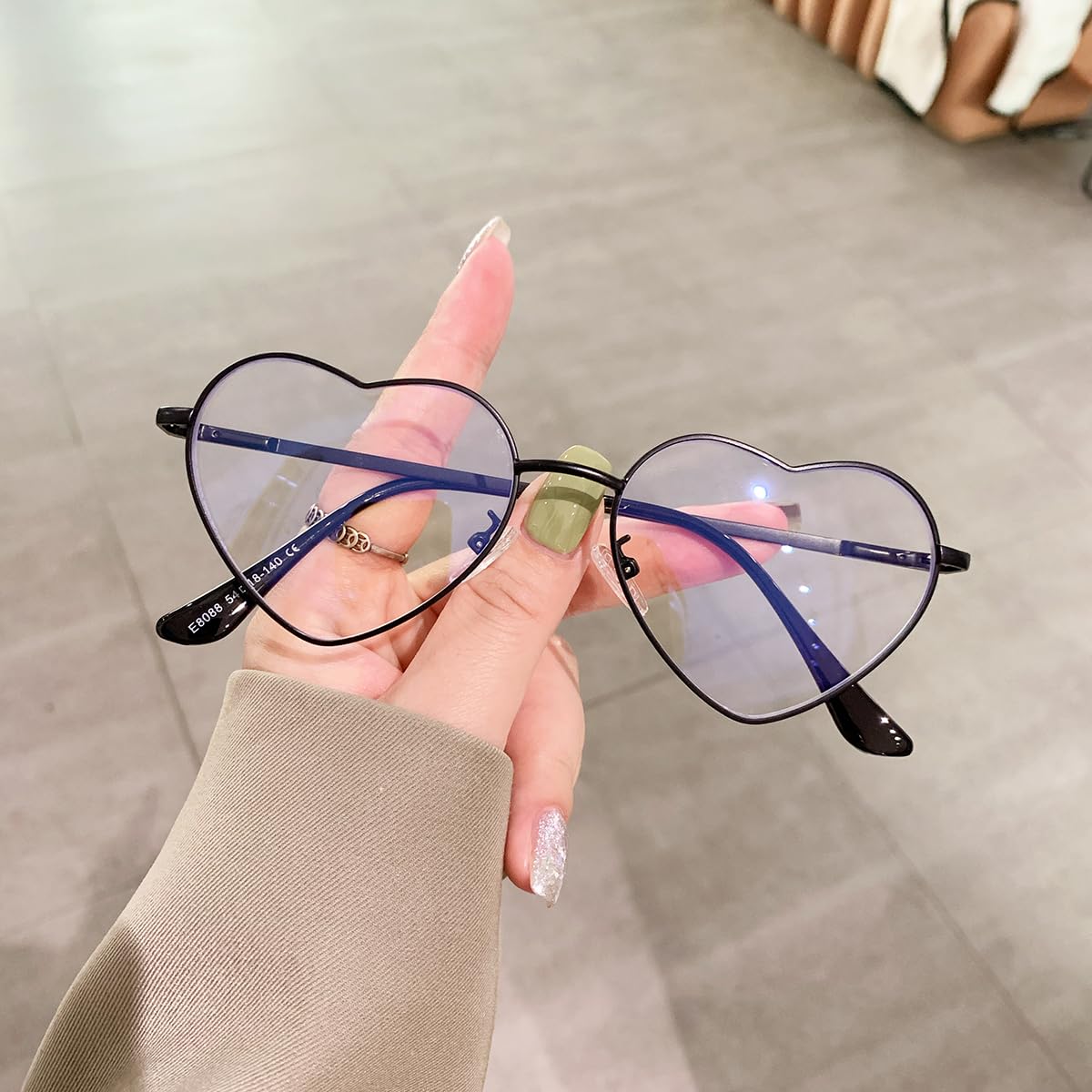 Gleyemor Herzförmige Blaulichtbrille für Damen, niedliche Computerbrille