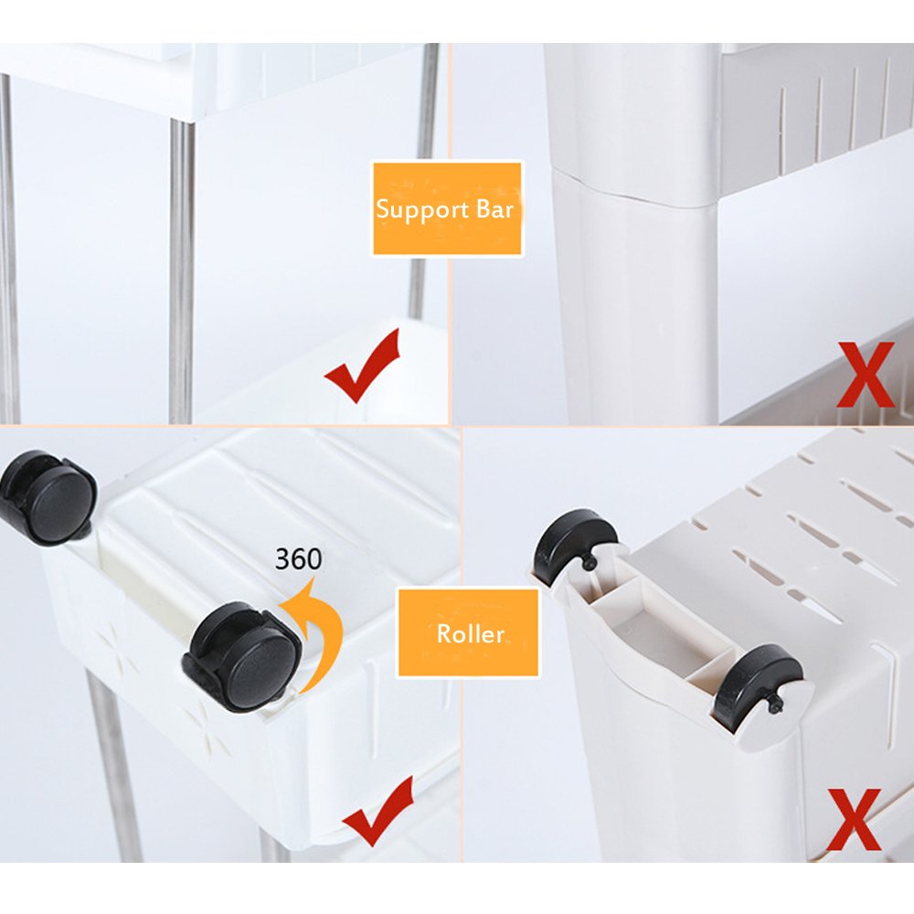 Buy AIYoo Gap Kitchen Slim Slide Out Storage Tower RackWhite 3 Tier