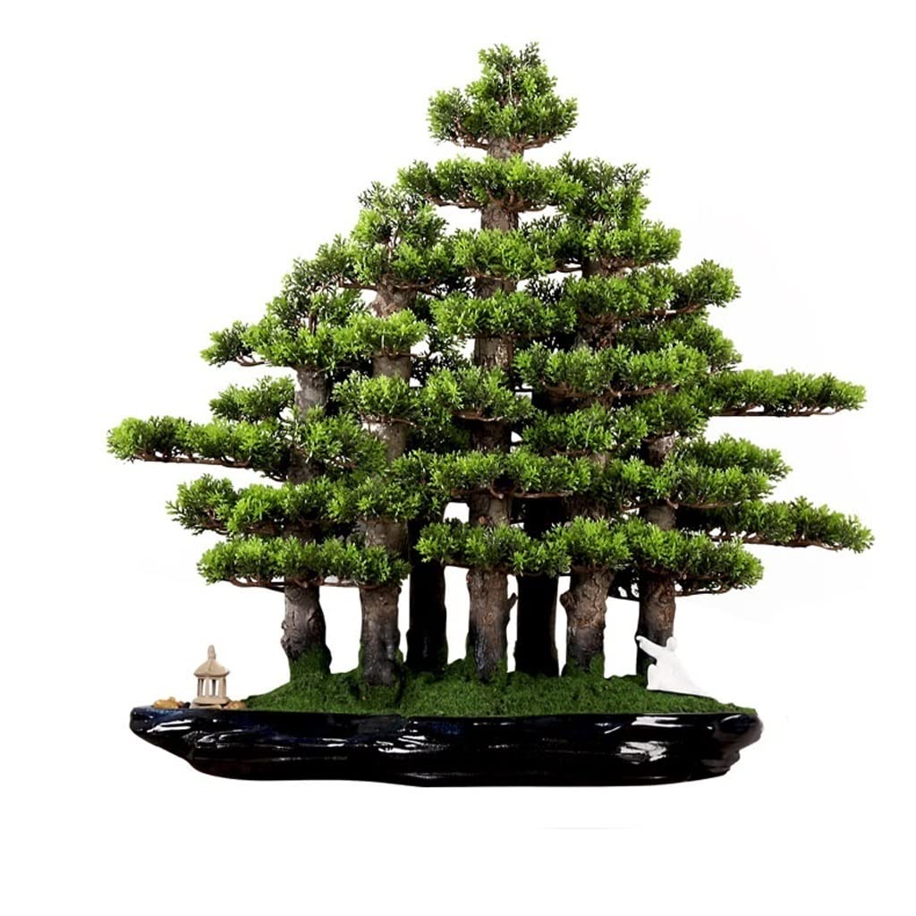 GTHTUHFD Simulation Potted Plants Bonsai Tree Artificial Pine Bonsai Simulation Pine And Cypress Tree