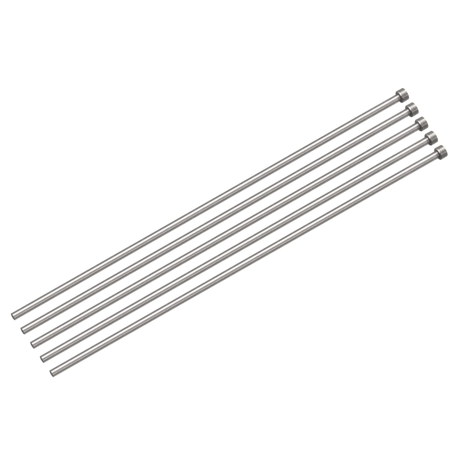 sourcing map Straight Ejector Pins, 5mm (13/64") Dia. 65Mn Steel Round Tip Punch 250mm (10") Long for Mechanical Maintenance 5Pcs