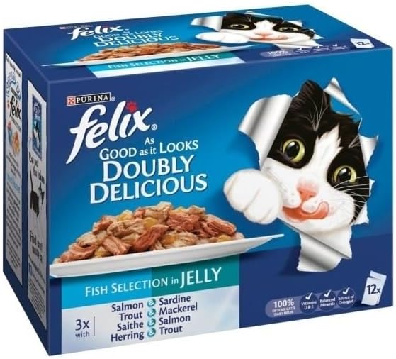 Felix As Good as it Looks Doubly Delicious Fish in Jelly - Pouch (12x100g)