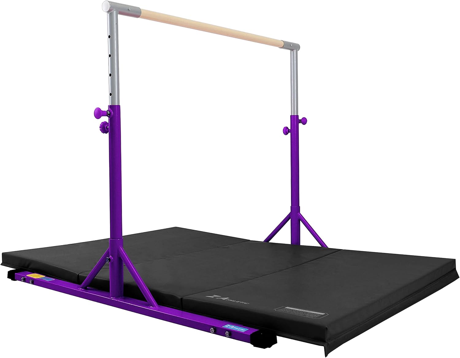 Z Athletic Expandable Kip Bar Adjustable Height for Gymnastics, Training & 4ft x 6ft x 2in Mat