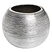 MyGift 7-Inch Round Modern Metallic Gold-Tone Ridged Ceramic Plant Flower Planter Pot, Decorative Bowl Vase