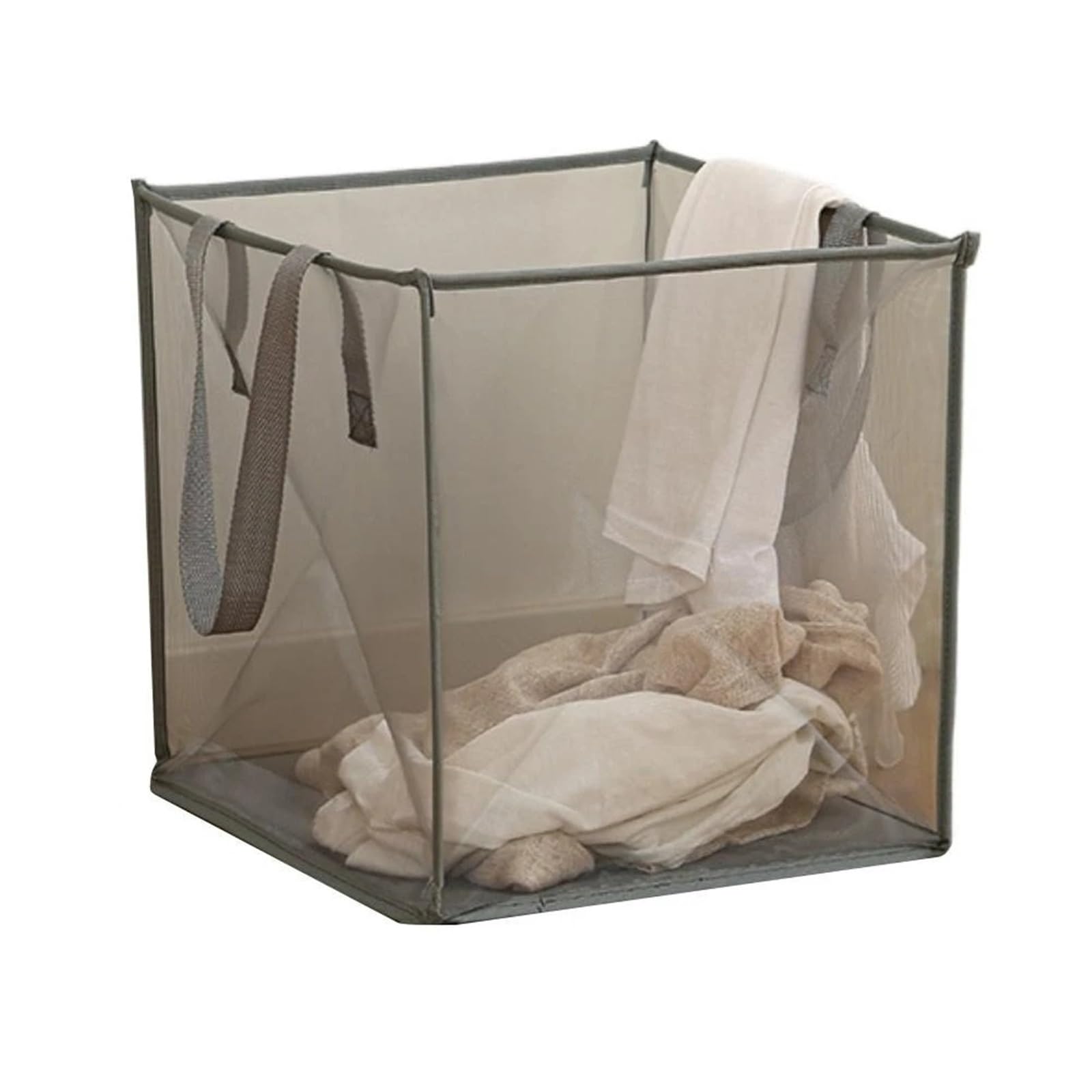 Fabric laundry hamper Foldable Mesh Laundry Basket Dirty Clothes Hamper Breathable Durable Large Capacity for Family(Color1)