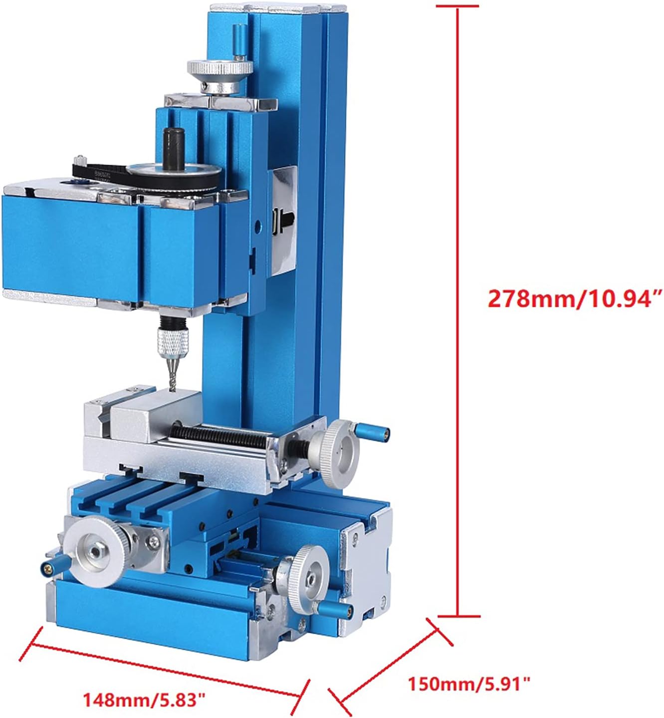 TOPCHANCES DIY Mini Metal Wood Turning Lathe Machine Model Tool Woodworking Power Tool Machinery AC100~240V