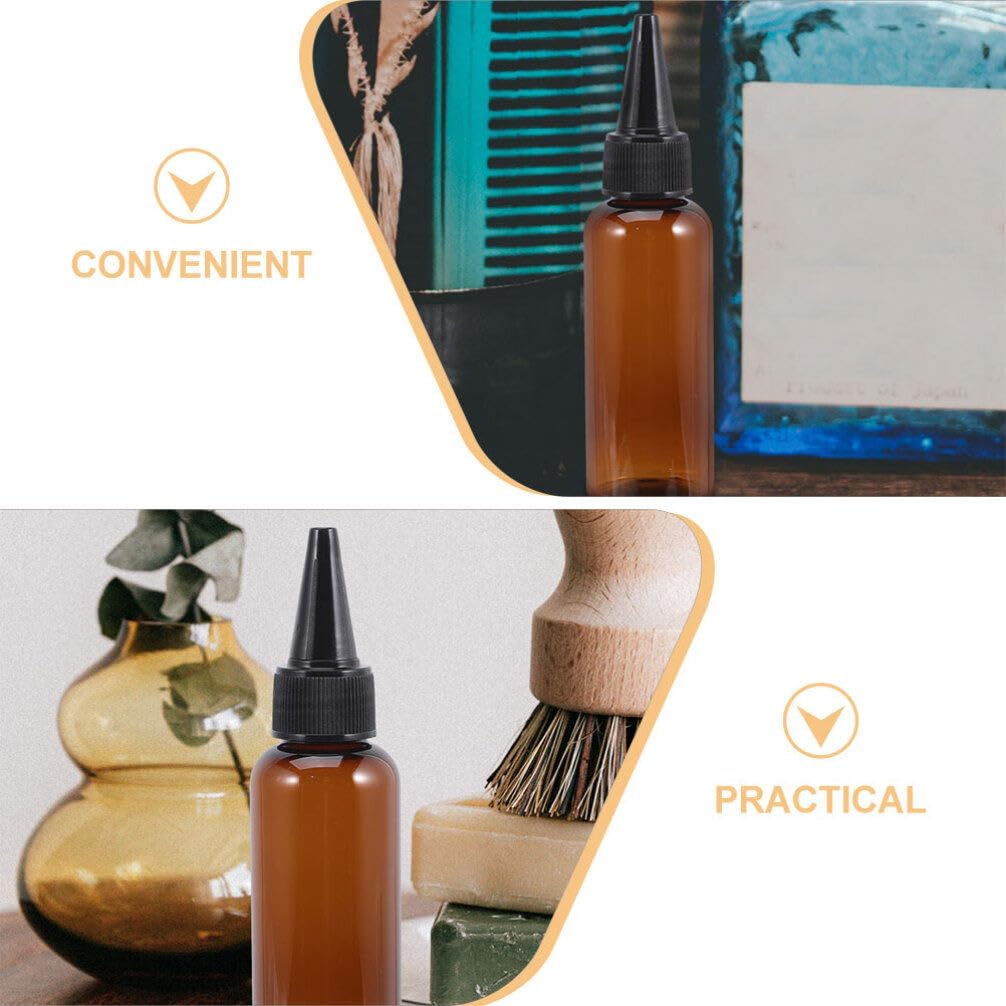 Didiseaon 12pcs Squeeze Hair Color Applicator Bottles Empty Hair Coloring Plastic Bottles Twist Top Refillable Hair Dye Oil Containers for Hair Oil, 12.00X3.00X3.00CM, Brown