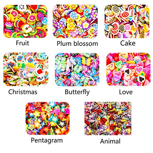 Yueser 8000 Stück 3D Nagel Obst Scheiben Gemischt Bunt Nagel Kunst Strass für Nail Art DIY Maniküre Dekoration… – Bild 3