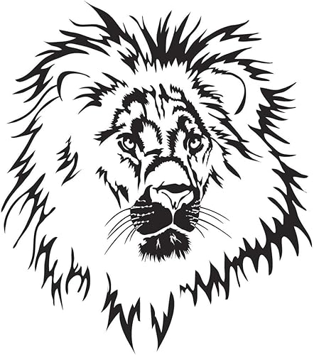 Calcomanía de león africano (gris) Hermosa cabeza de león salvaje grande  "Rey del orgullo"  para superficies planas de pared de ventana de coche disponible en Yaxa Costa Rica