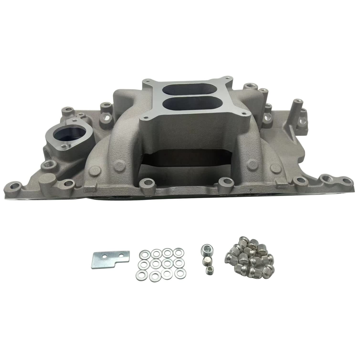 1 PZ SHLPDFM Alluminio Collettore di Aspirazione Doppio Piano Collettore di Aspirazione Compatibile con 1967-2003 Piccolo Blocco Chrysler Mopar 318 340 360 RPM 1500-6500 Altezza 5.4 pollici