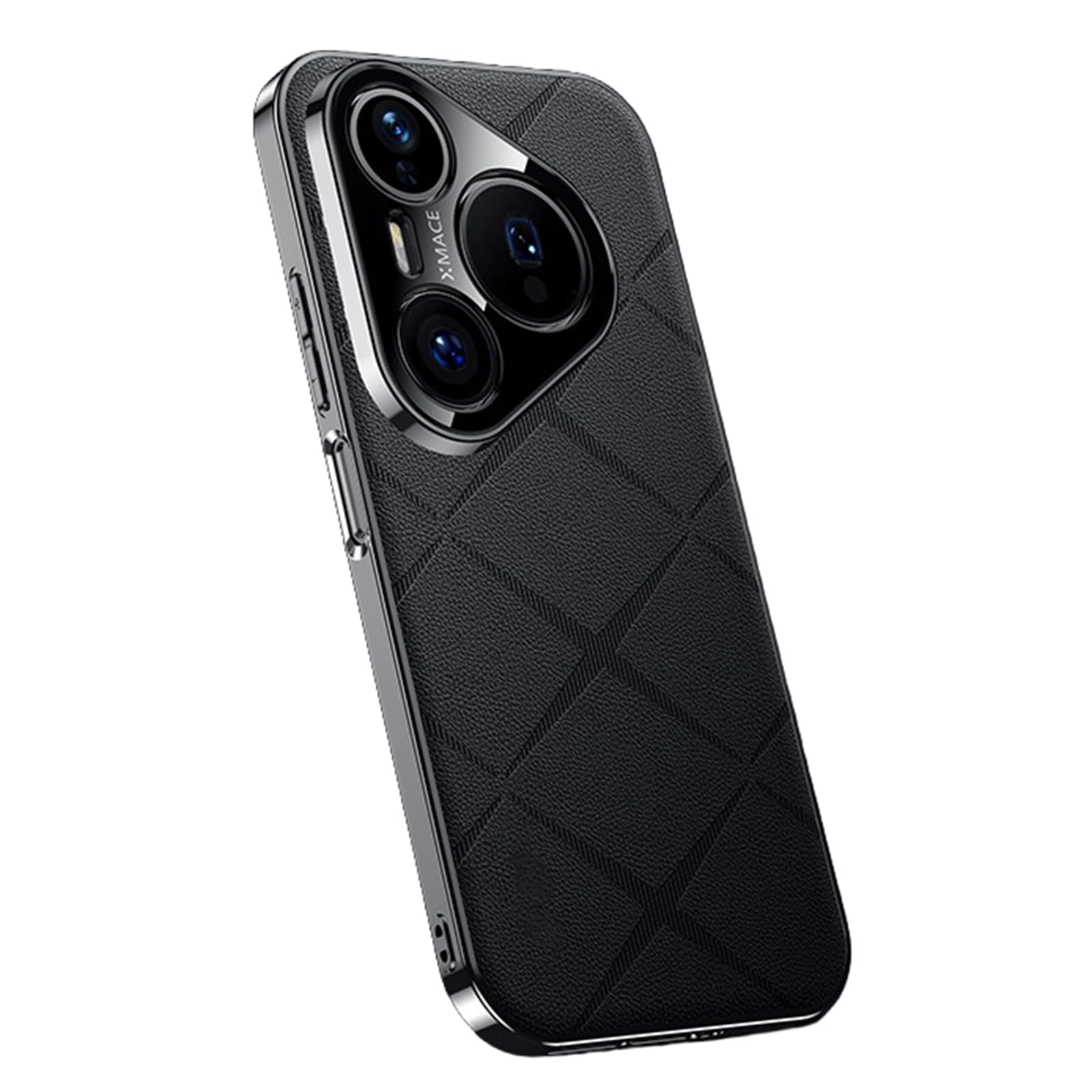 MFAOSHI Slim Case for Huawei Pura 90 Pro Max/90 Pro/90, Stylish Business Electroplated Leather Cover All-inclusive Lens Protection Case,Black,90 Pro Max