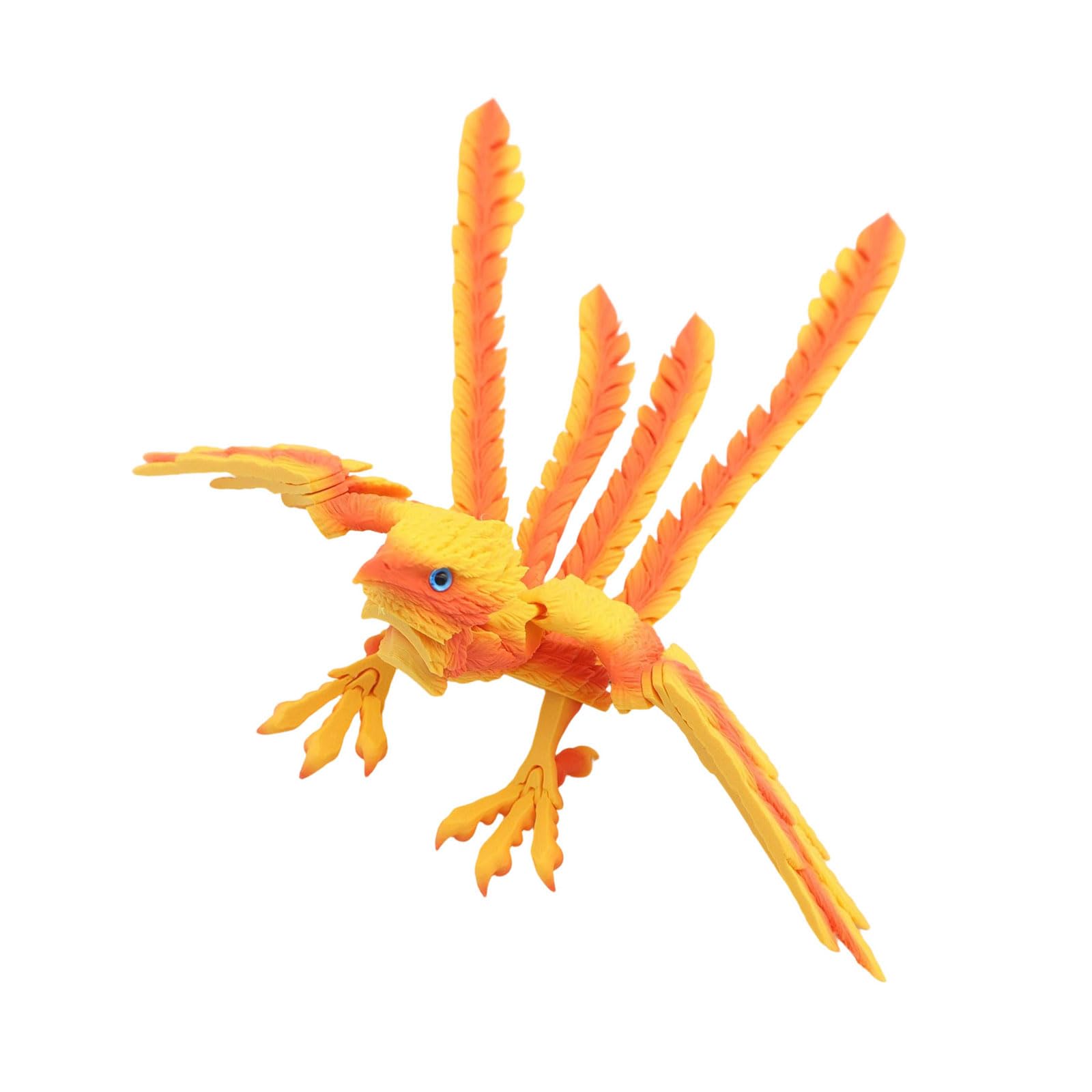 Creative 3D Printed Phoenixes Statue with Movable Wing and Joints Articulated Bird Ornament for Home Decoration Fantasy Bird Statue with Poseable Articulated Joints