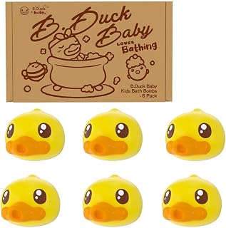 Halloween Bath Bombs for Kids Gift Set 6 Pack, B.Duck Cute Bubble Animal Bath Bomb for Toddler, Large Lush Bathbombs Kit for Women Relaxing Spa Day Easter Birthday Christmas