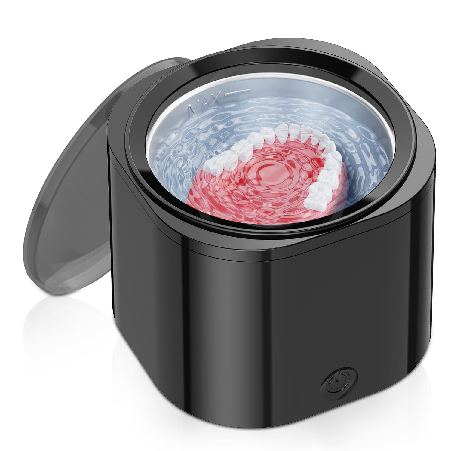 Ultrasonic Cleaner Retainer for Denture: Sonic Cleaning Machine for Mouth Guard (Black02-1)
