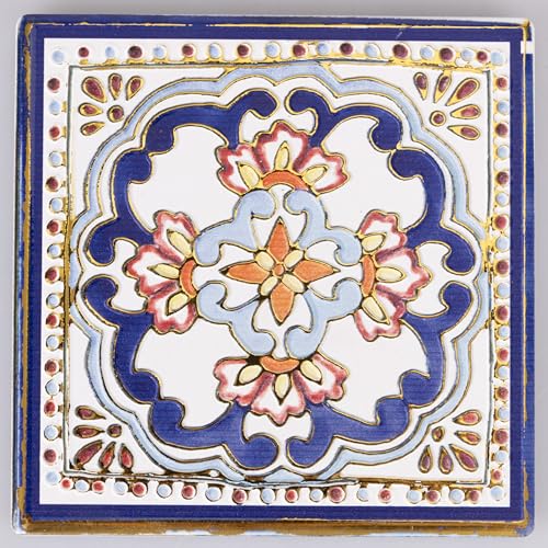 Villa d’Este Home Tivoli 4er Set Deko Fliesen 11x11cm Keramik Boden Kork Yucatan