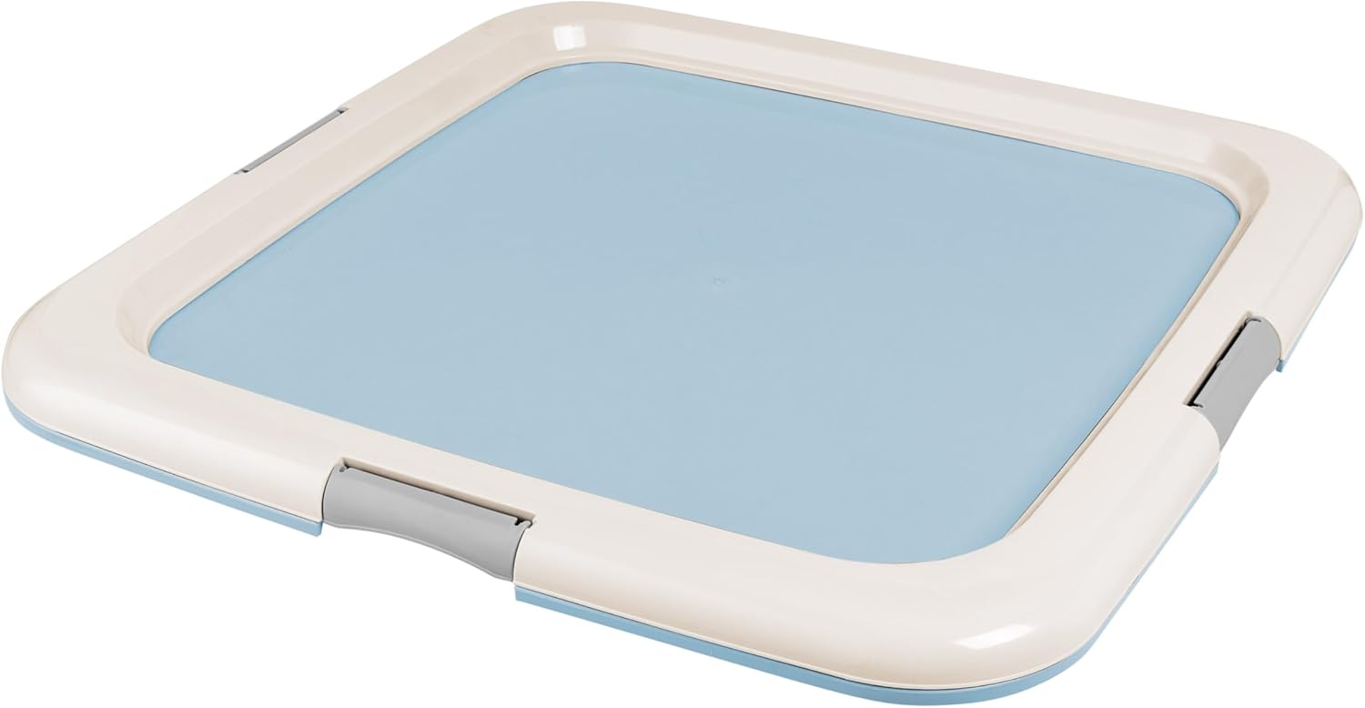 Blue Plastic Pet Training Pad Holder with Non-Skid Feet