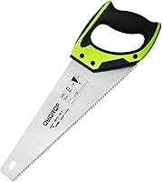 QYQRQF 14 in. Pro Hand Saw, 11 TPI Fine-Cut Hardpoint Handsaw with Soft-Grip Handle for Wood, Drywall, PVC Pipes - Sharp, Ergonomic Green Saw