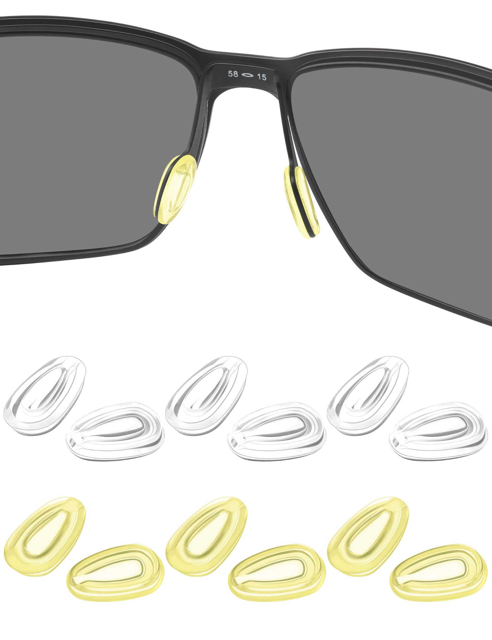 6 Pairs Replacement Nose Pads for Oakley Feedback OO4079|Holbrook Metal OO4123|Gauge 6 8 OO6038 OO4124|Crosshair