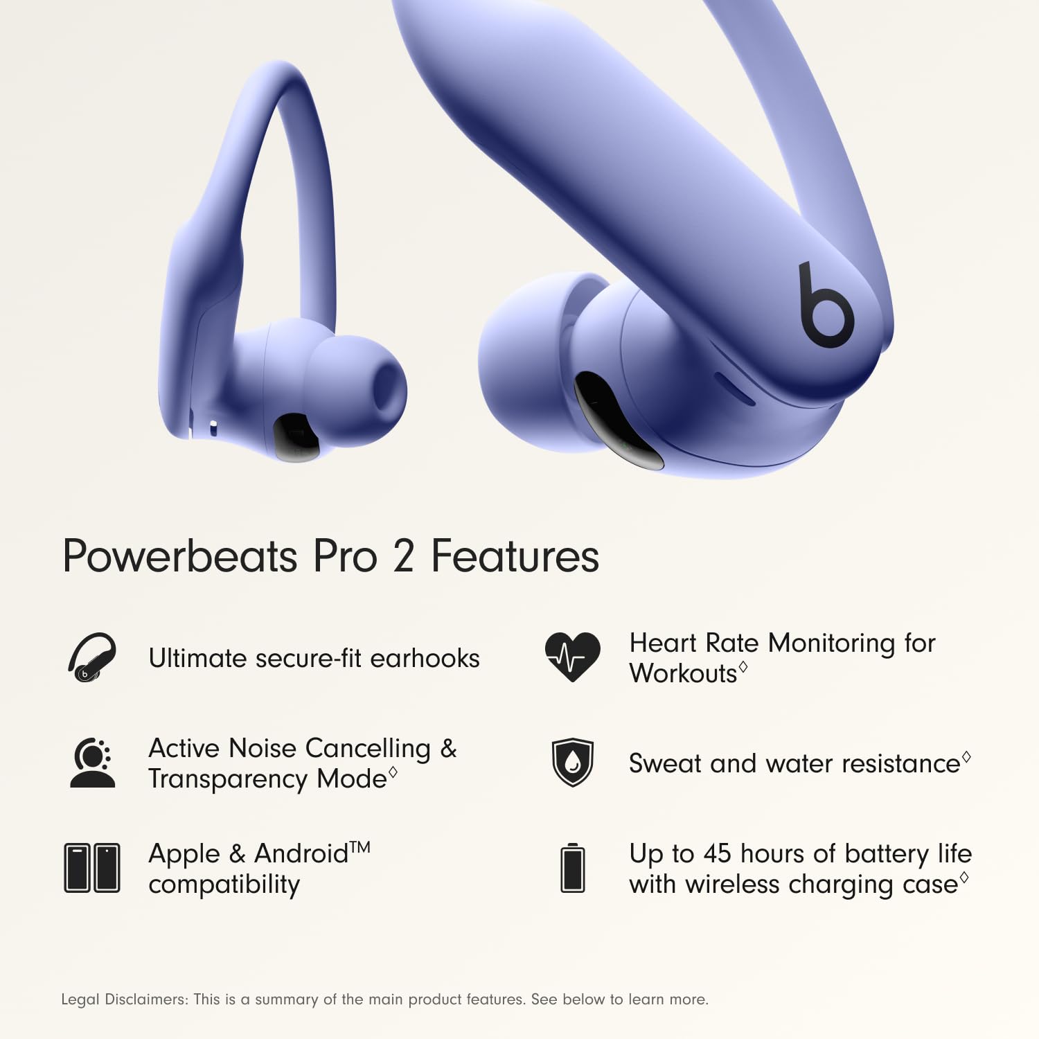 Beats Powerbeats Pro 2 Wireless Noise Cancelling Earbuds - Hyper Purple - Dettaglio