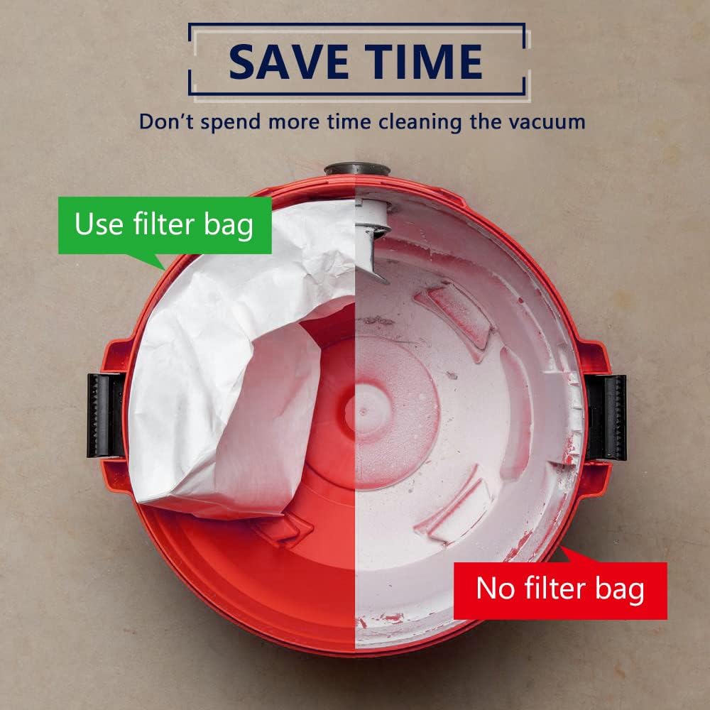 2 to 2.5 Gallon Shop Vac Filter Bags Compatible with Craftsman 2 to 2.5 Gallon Shop Vacuum, 15 Pack 90668 Bags and 4 Pack 38737 Filters