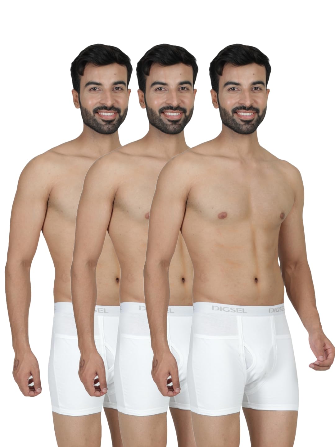 digsel mens wear 100% Combed Cotton Outer Elastic White Packet Trunks-picture-27
