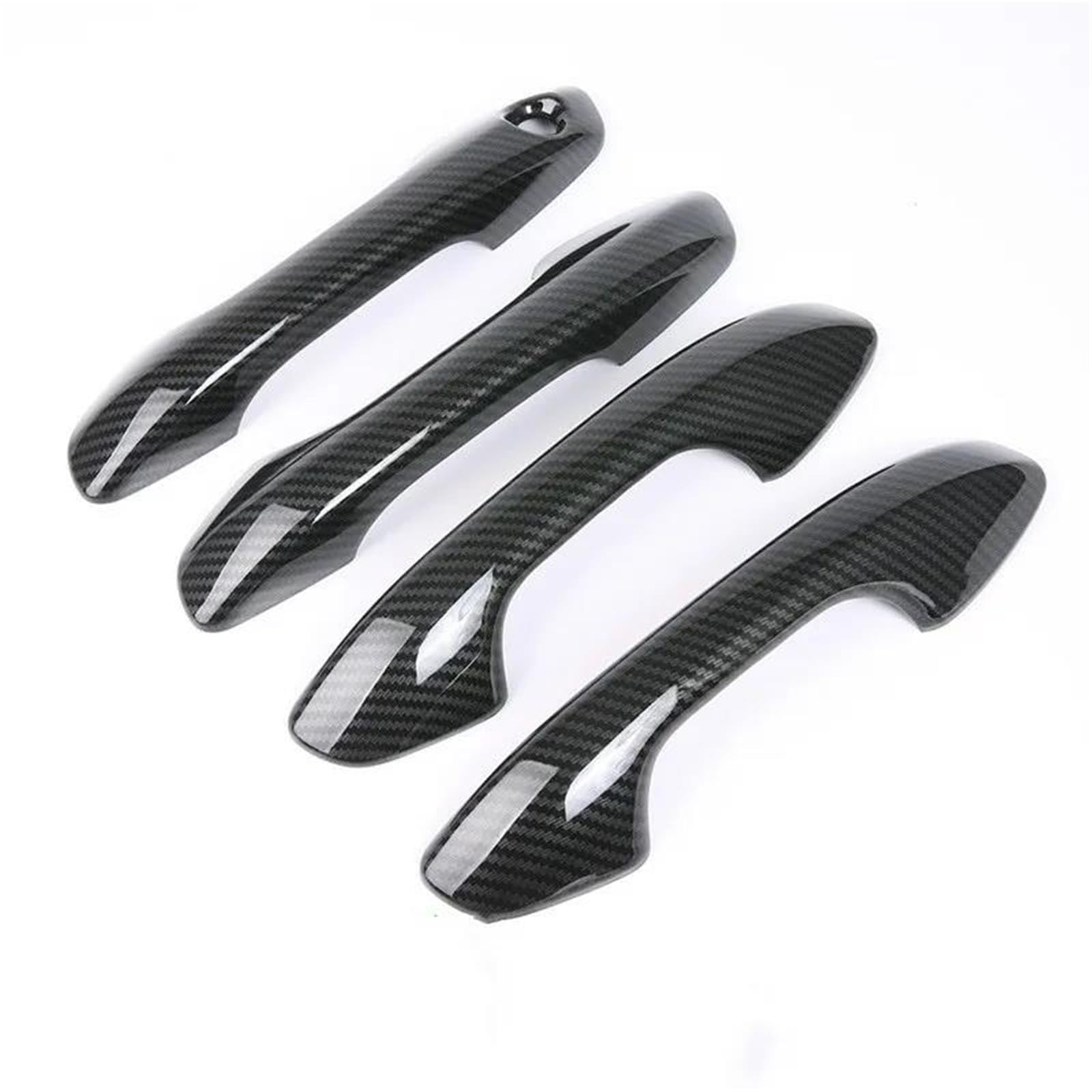 JTWMTY Chrome Carbon Fiber Car Door Handle Cover Trim Sticker Overlays for Kia for Rio 4 X-line 2017 2018 2019 2020(Carbon Handle)