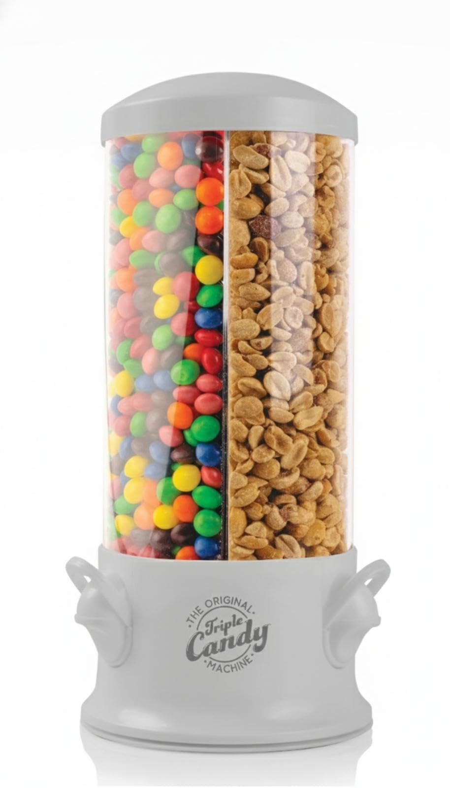 Handy Gourmet Original Triple Candy Machine-Fun Candy & Nut Dispenser-New & Improved (Warm Gray), Standard (JB8450WG)