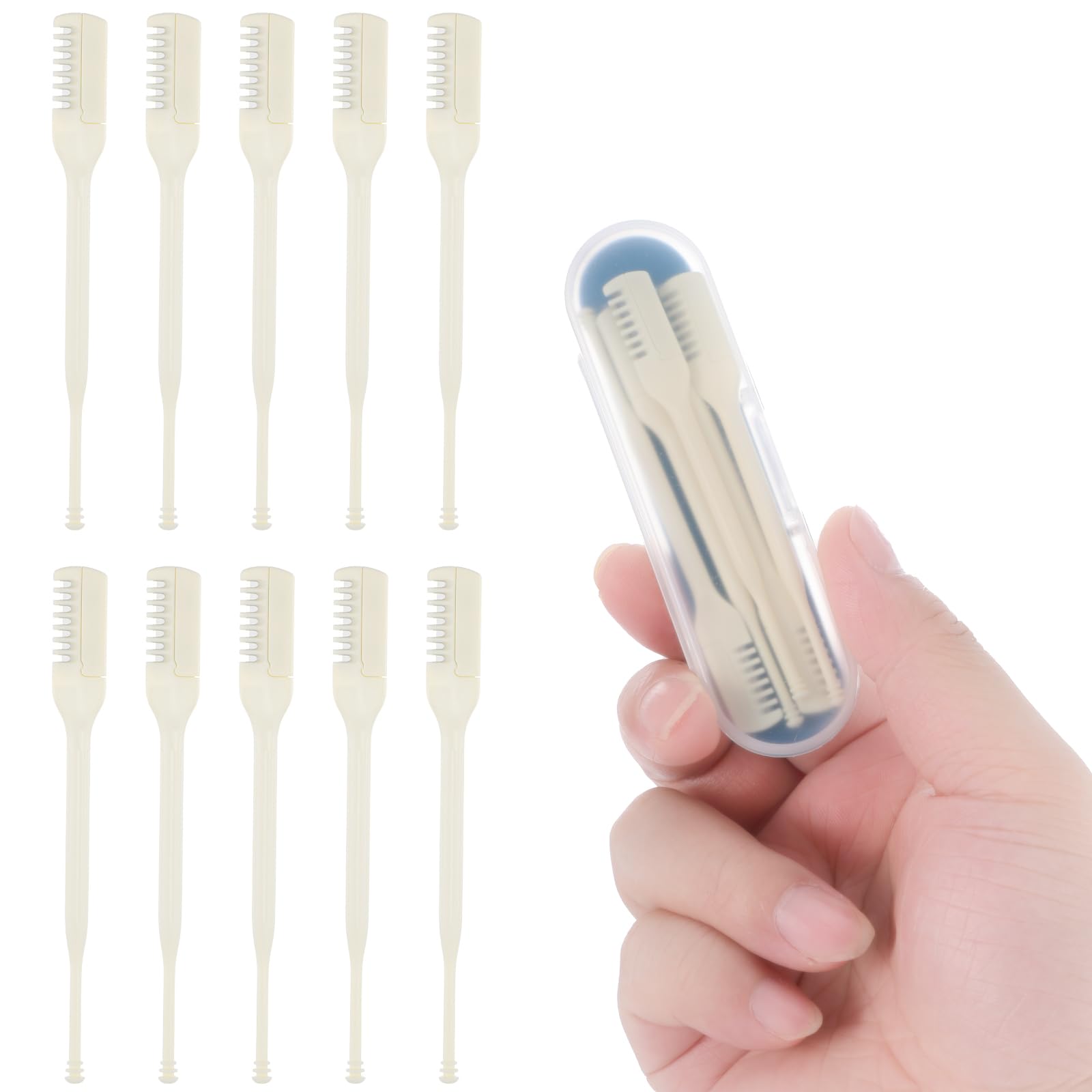 10-Pack Manual Nose Hair Trimmer 360 Rotating Nasal Hair Cutter with Ear Picker for Women Men Double Sided