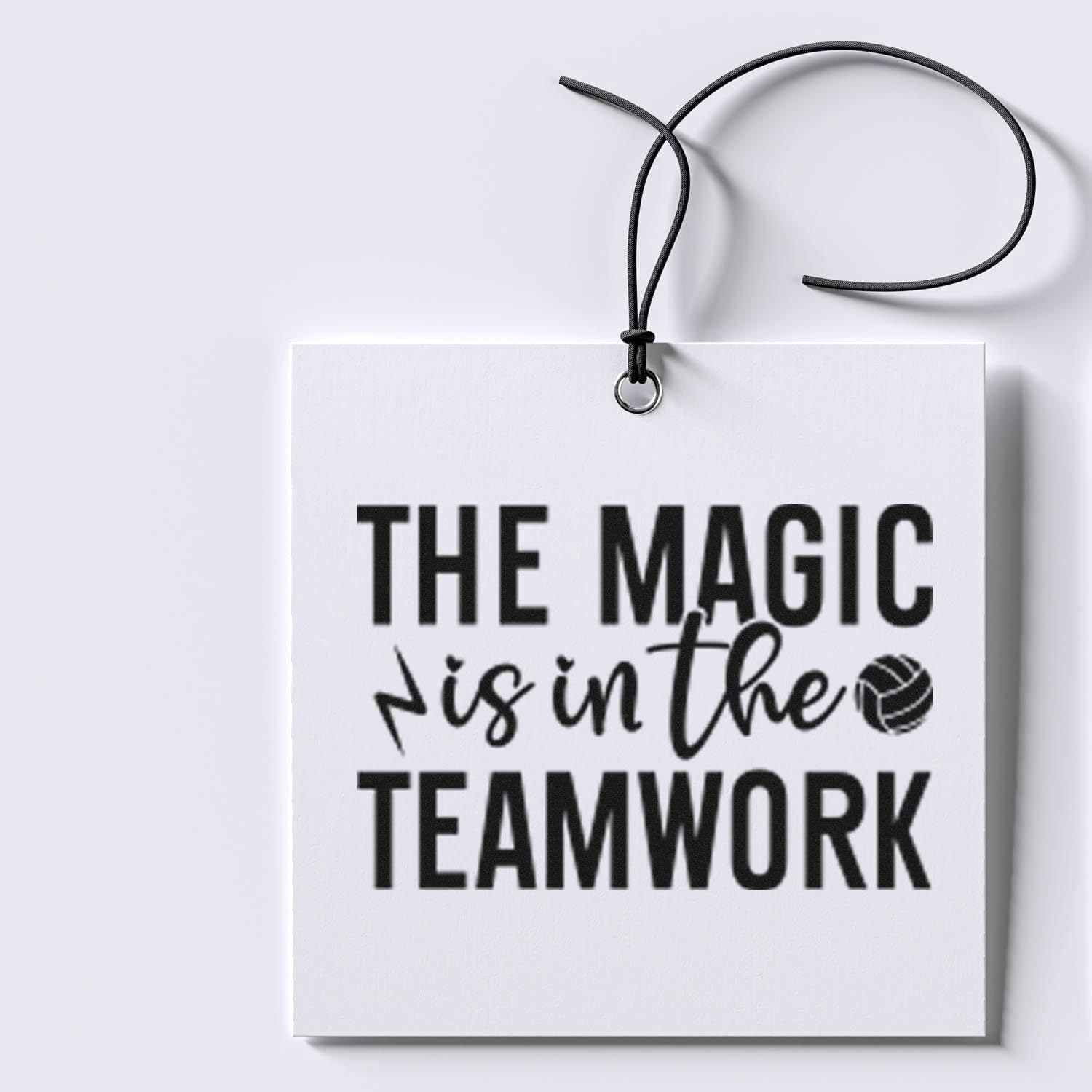 Teamwork Magic Personalized Craft & Scrapbooking Rubber Stamp, Standard 1-5/8" Square Wood Handle, Professional Grade for Teachers Small Business, Crisp Impressions, No Ink Pad Compatible Needed