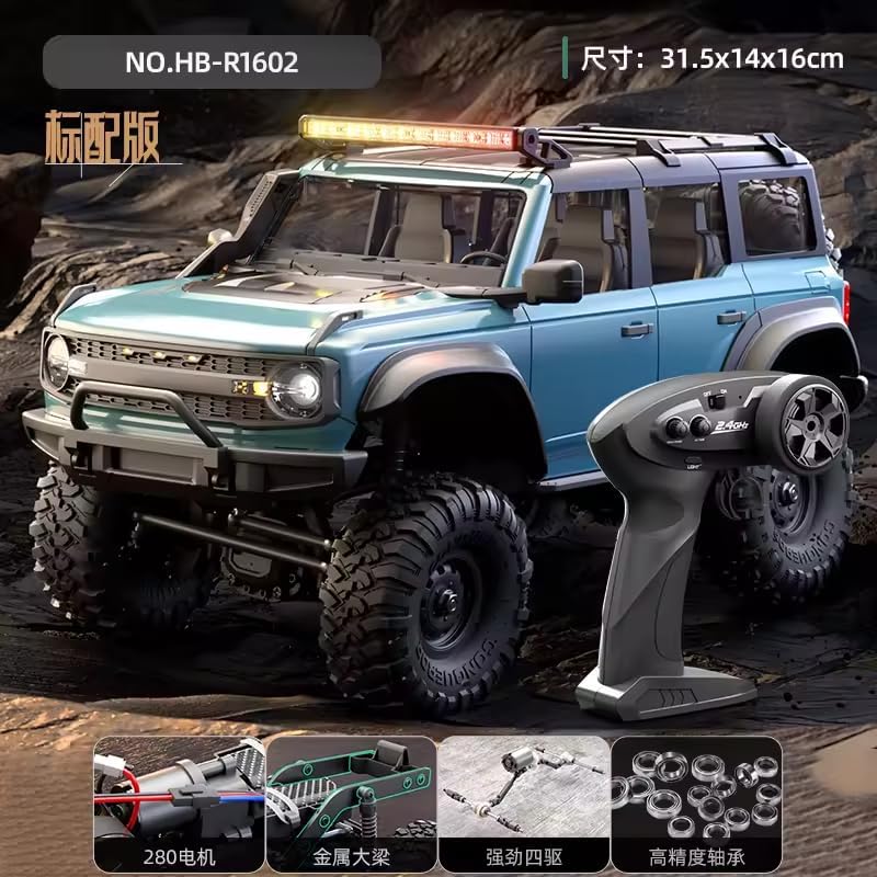 Image of RC Off-Road Truck, RC Car, Remote Control Car, Full Proportional RC Rock Crawler Car 4x4 1 /16 2.4GHz 4WD RC Truck, 15km /h Light Hobby Grade for Kids