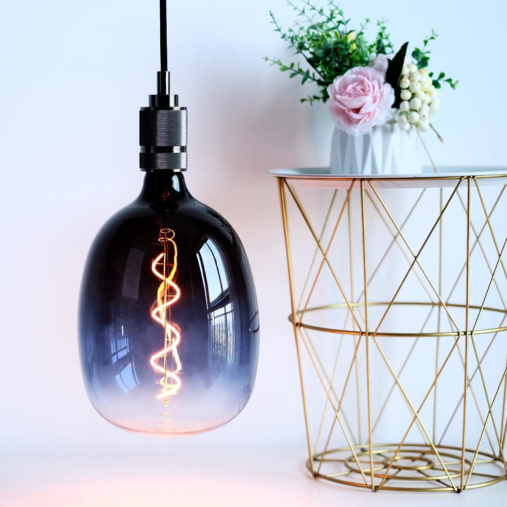 Led Birnen Große Vintage Glühbirne 4W Dimmbare Spirale Filament Riesige Edison Birne 220-240V E27 Spezielle dekorative Glühbirne Gradient Blau