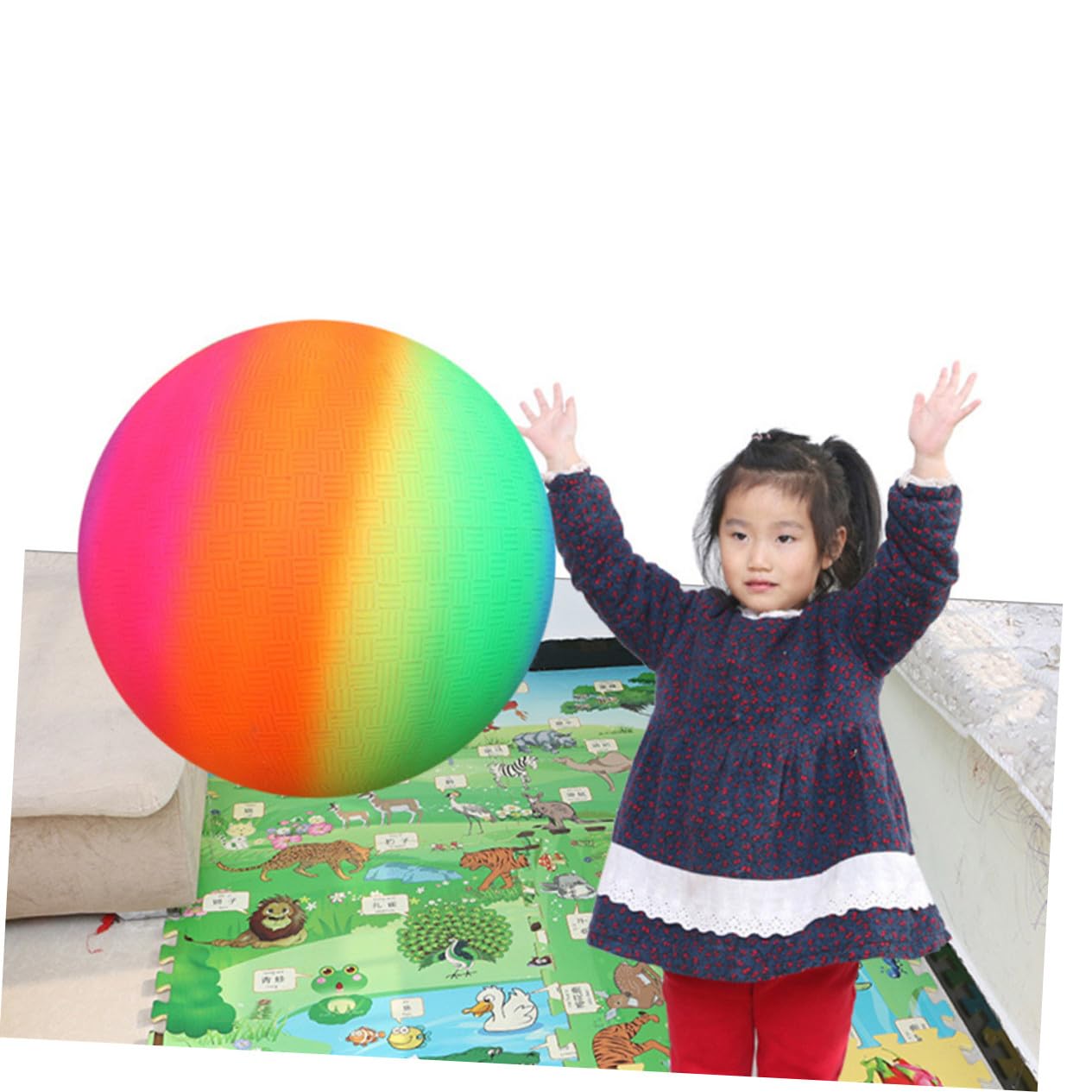 BESPORTBLE Pelota de Arcoíris Gruesa de PVC 22cm, Juego de 5 para Niños