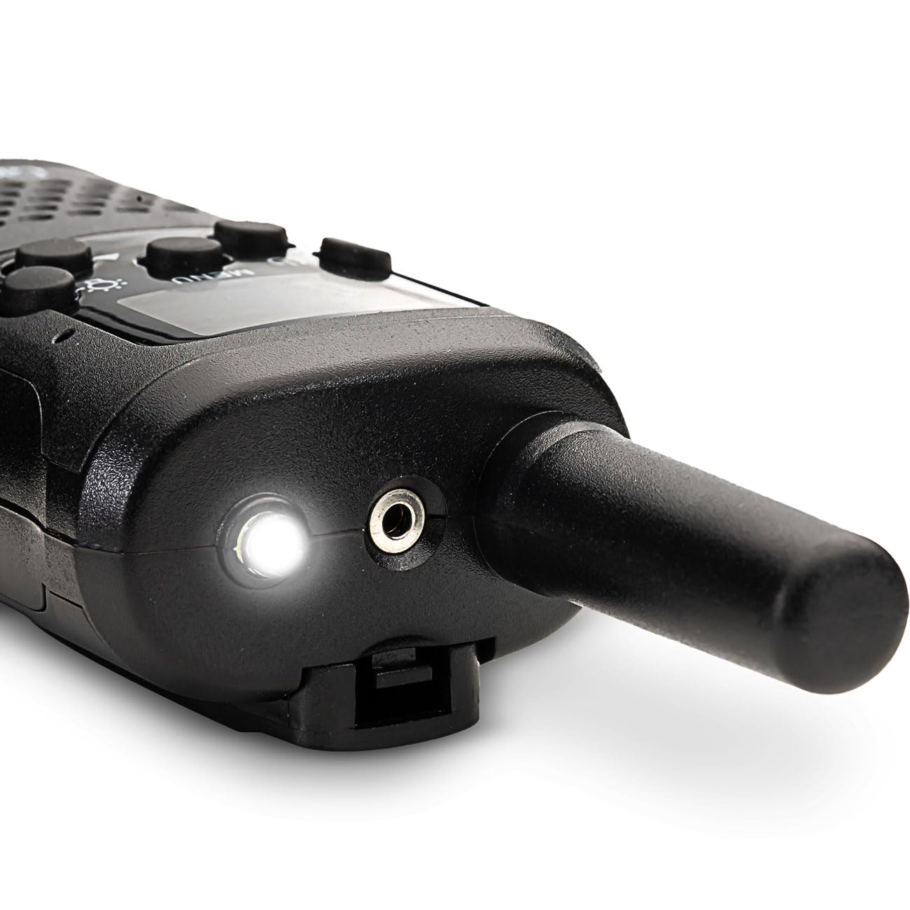 2er-Set Profi Akku-PMR-Funkgerät, Gürtelclip & Taschenlampe, Walkie Talkie mit 10km Reichweite, 8 Kanäle, Ladestation, 8 Stunden Sprechzeit