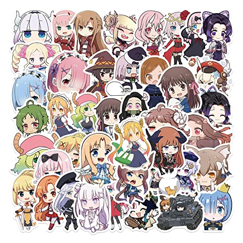 10/30/50 peças/pacote Anime Quadratic Element Adesivos Meninas para Skate, Computador Notebook Carro