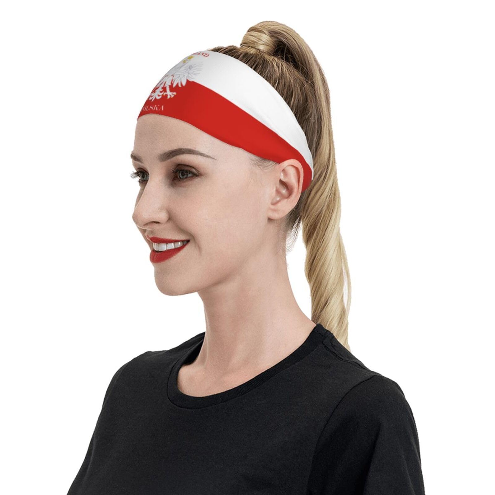 errtavt Polish Flag Poland Polska Men Sports Sweatbands Women Elastic Sweat Band Sports Headband for Athletic Cycling Running