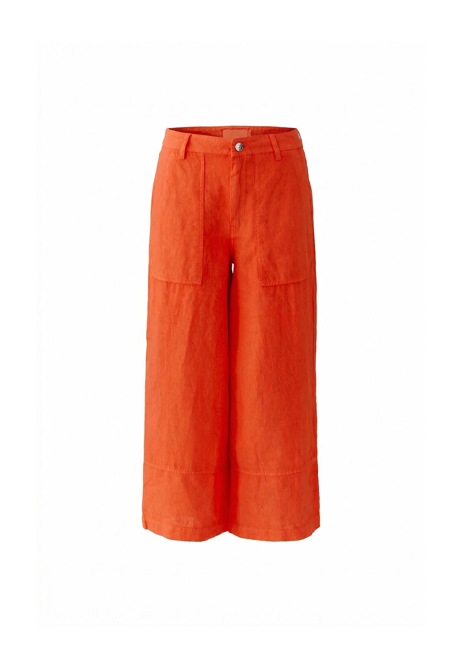 Oui Damen Leinen Hose Straight fit Uni