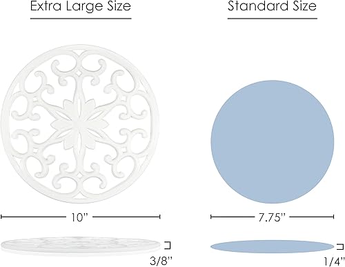 Miniatura 2 de GASARÉ, Salvamanteles de silicona extra grandes, gruesos, de 10 pulgadas para platos calientes, ollas y sartenes, almohadillas calientes para
