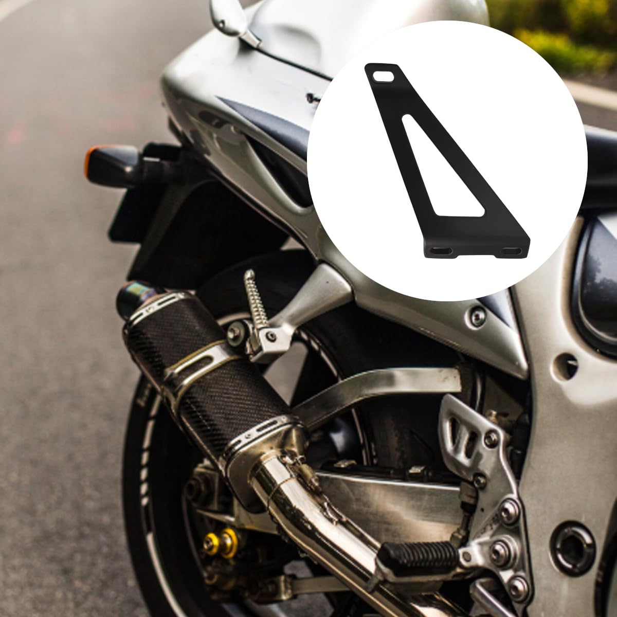 Soporte de tubo de escape ajustable para motocicletas Suzuki GSX-R 1000 modelos 2001-2004 (negro).