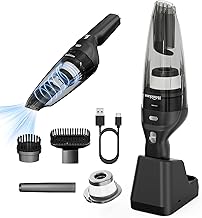 HOMEKANE Aspirateur à Main, 10000Pa Mini Aspirateur sans Fil Portable, Multifonctionnel Aspirateur Voiture Puissant sans Fil, pour Voiture Animaux Maison Car