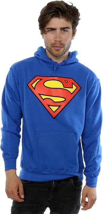 DC Comics Men's Superman Logo Hoodie Medium Royal Blue