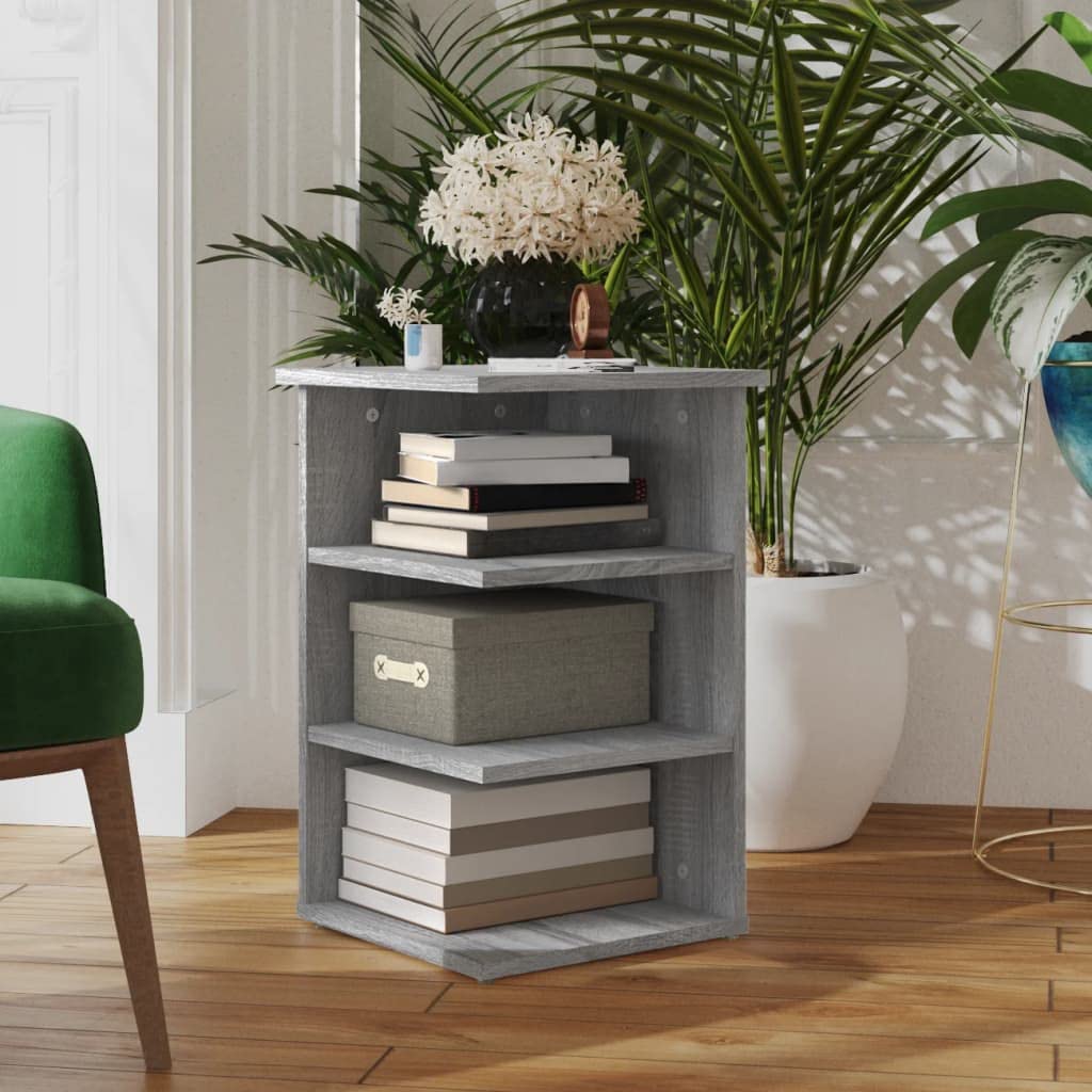 Mobiletto Laterale Grigio Sonoma 35x35x55 cm Legno Multistrato | Armadietto versatile con 3 scomparti per soggiorno o camera da letto, superficie facile da pulire con panno umido.
