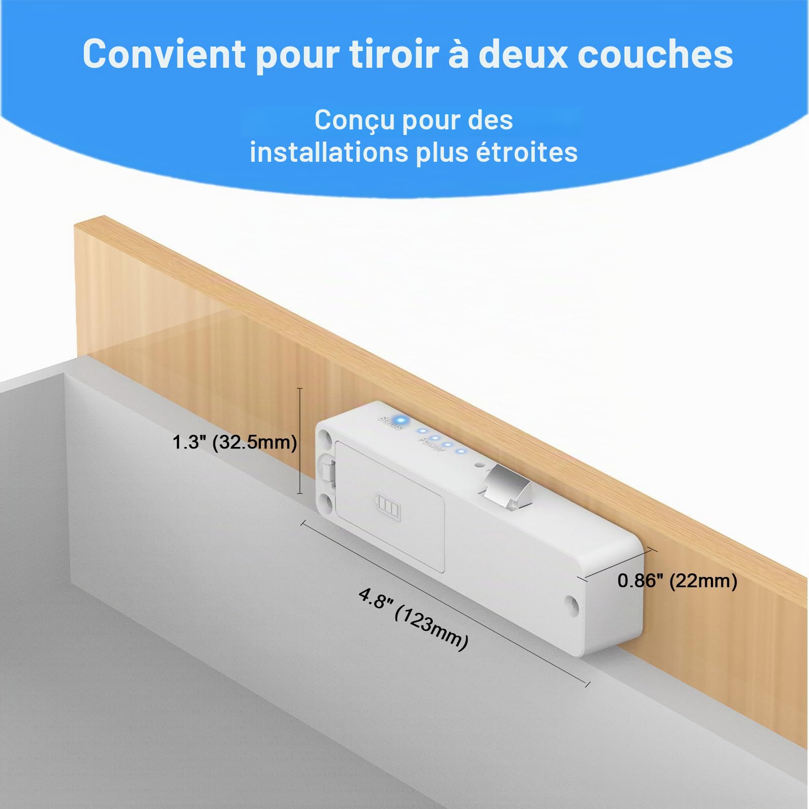 Serrure d'armoire RFID, NFC - Fine - Électronique - Tiroirs - eLinkSmart - Pas de clé - Application Bluetooth - Sécurité enfant cachée - Serrure d'armoire - Pour camouflage liqueur - garde-manger