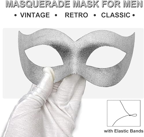Miniatura 2 de Máscara de mascarada para hombre, veneciana, vintage, retro, para carnaval, cosplay, Mardi Gras, fiesta de máscaras, Halloween