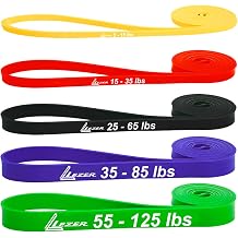 LEZER Resistance Bands - Pull Up Bands for Home Gym Fitness, Stretching, Physical Therapy & Training - Includes Instruction